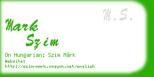 mark szim business card
