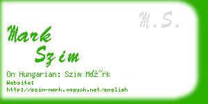 mark szim business card